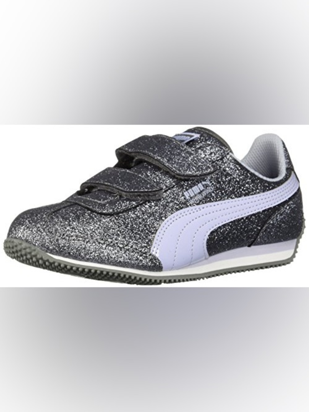 Puma Toddler Girls Silver Glitter Sneakers Hook Loop Size 9C Casual NWOT